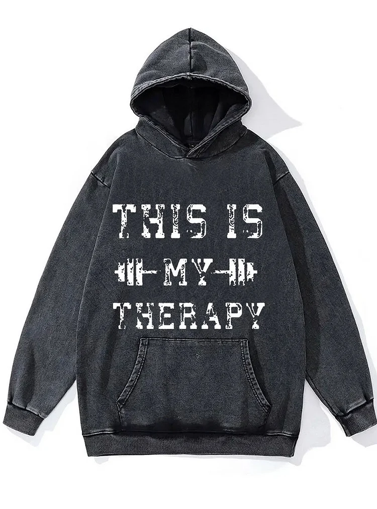 This is My Therapy Washed Gym Hoodie