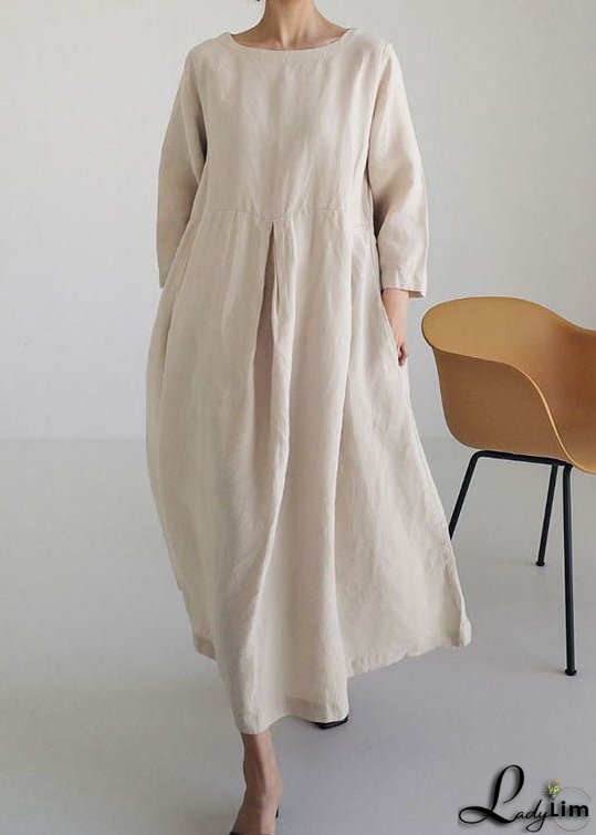 Deep Blue Floral Cotton Dresses Pockets Patchwork Summer