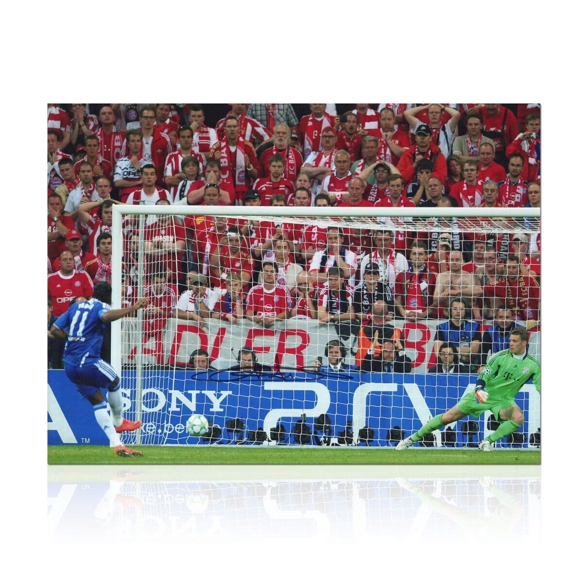 Didier Drogba Signed Chelsea Photo Poster painting: Champions League Penalty