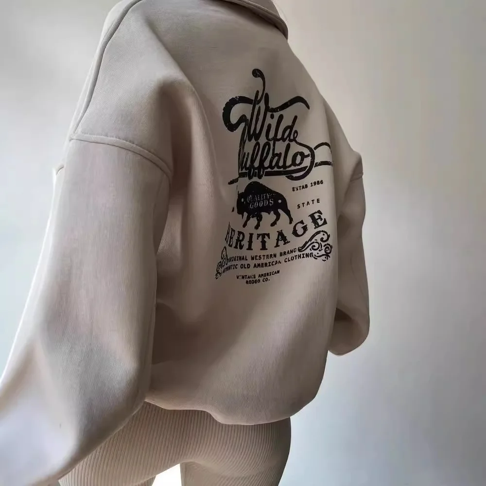 Nigikala Nigikala New Plus Velvet Printing Long-Sleeved Jersey Autumn And Winter Velvet Shirt