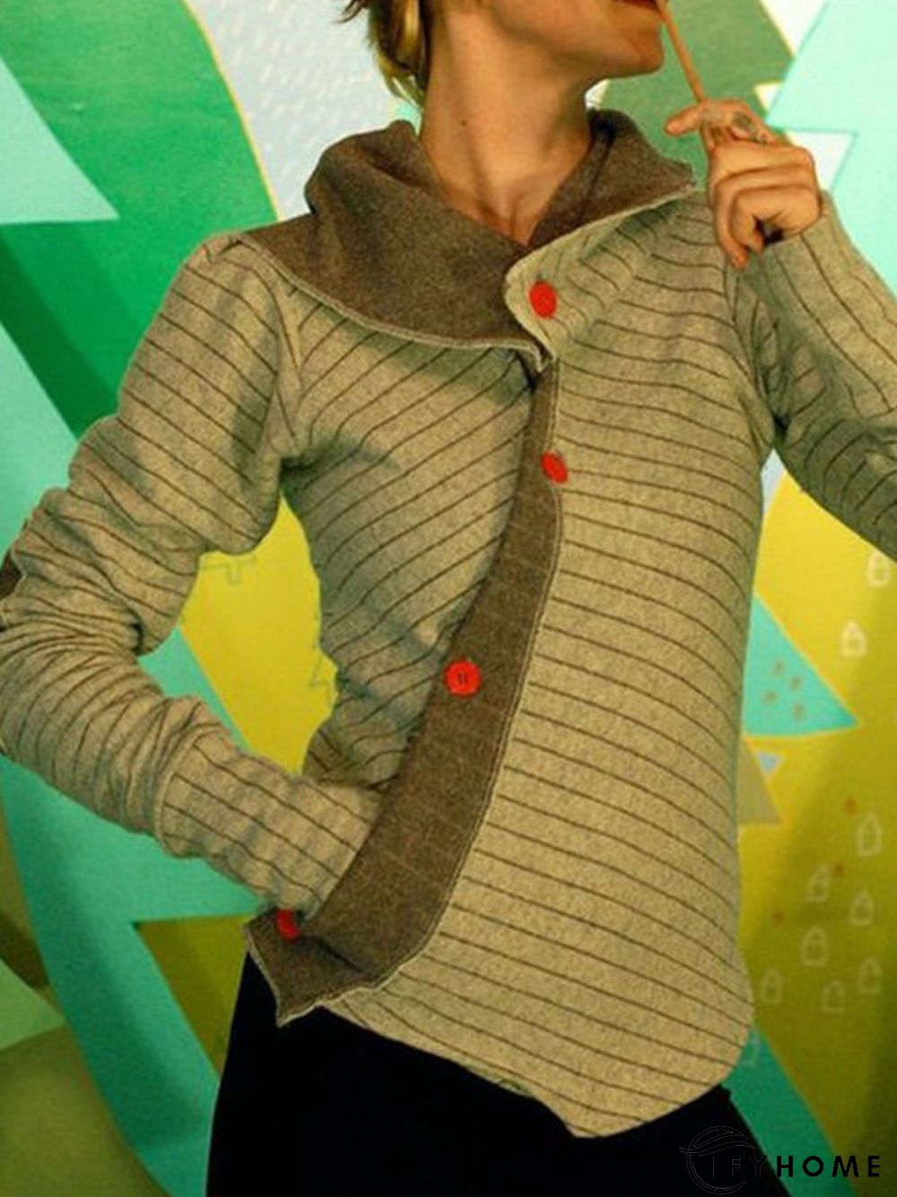 Vacation Cotton-Blend Hooded Striped Coat | IFYHOME