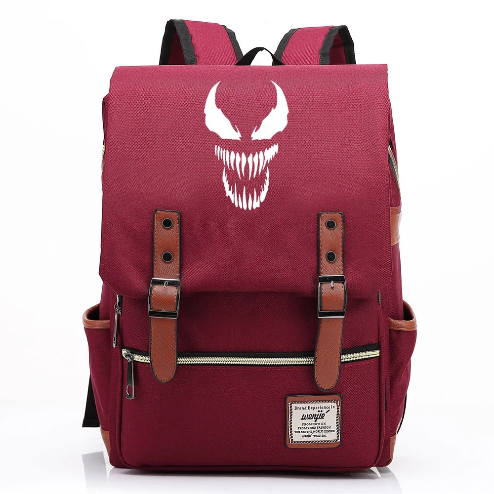 Venom Square Backpack with Belt Buckle and Laptop Compartment - Perfect for Students