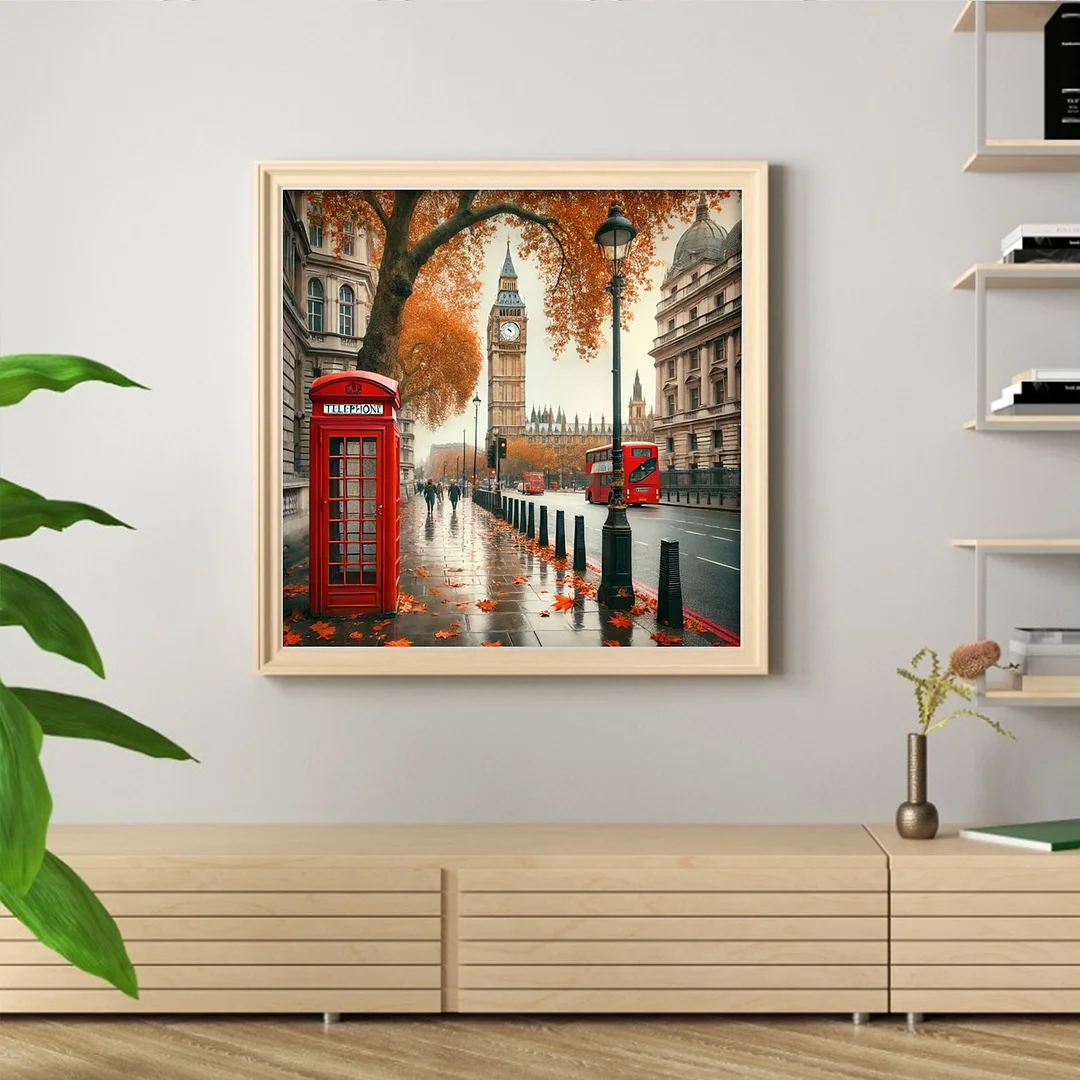 Street Scene Castle Full 14CT DIY Counted Cross Stitch Kits Home Decor 40x40cm