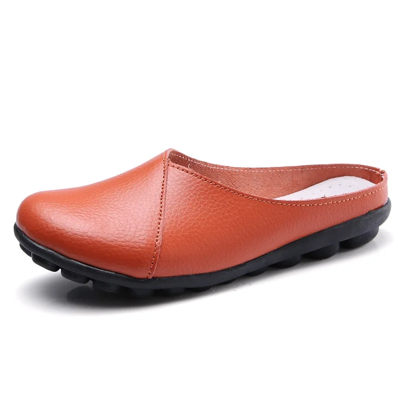 Women's Summer Sneakers Slip On Flat Shoes Women's Casual Loafers Walking Shoes Female Outdoor PU Leather Soft Bottom Shoes