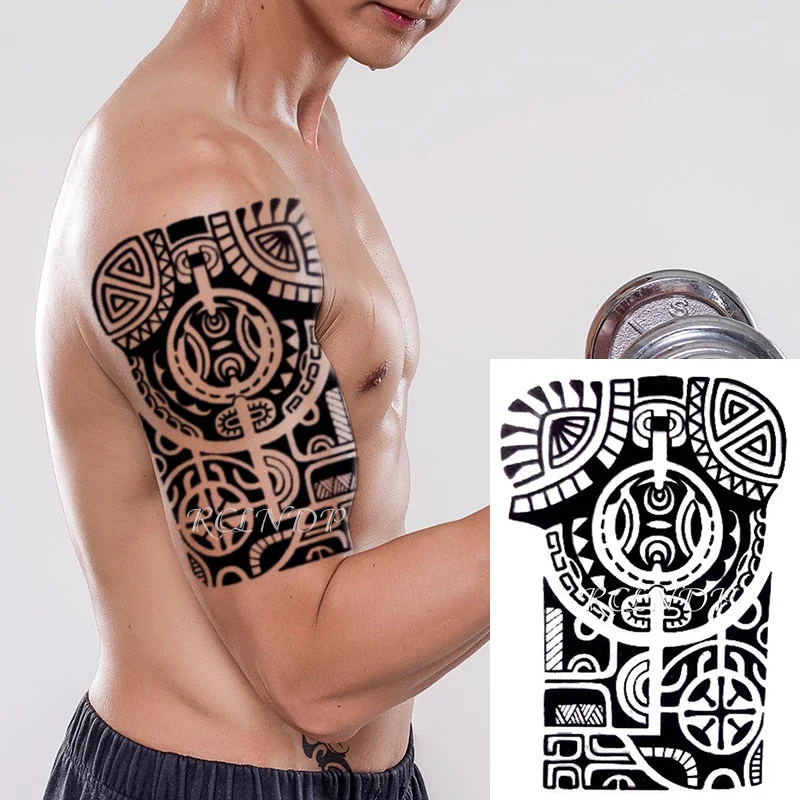 Waterproof Temporary Tattoo Stickers on Body Tribal Totem Fake Tatto Flash Tatoo Back Leg Arm belly big size for Women Men girl
