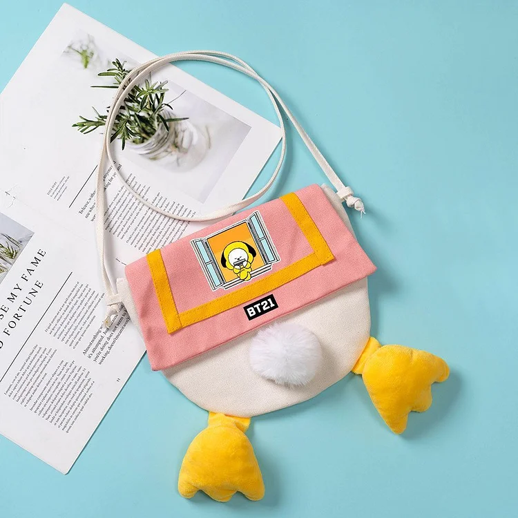 BT21 Window Cute Duck Messenger Bag