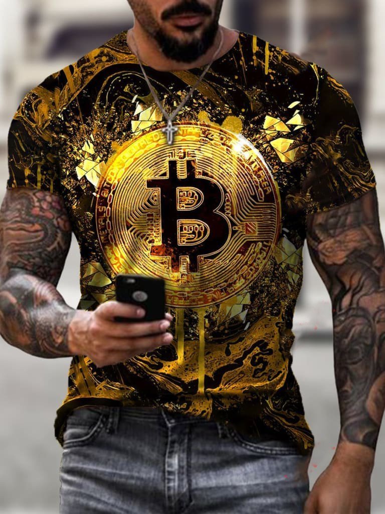 Fashion Trend Bitcoin Print T-shirt