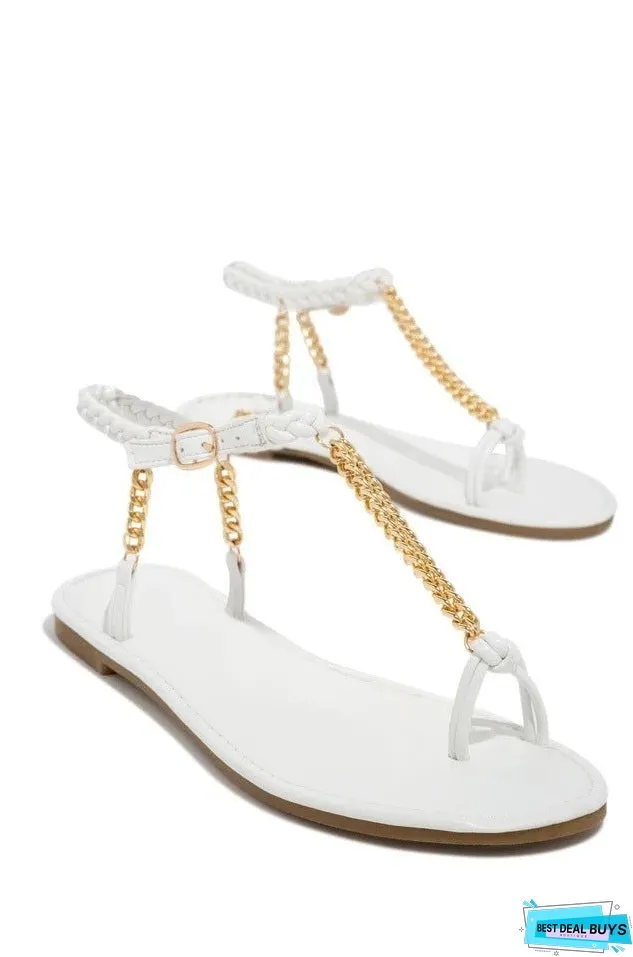 Breathable Large Size Clip Finger Chain Viscose Sandals Sandals Casual Everyday Women's Shoes Roman Shoes