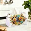 (24cm)Diamond Art Tissue Box Cover DIY PU Desktop(SweetBees and Flowers)