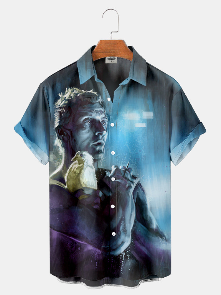 Men's Classic Monster Print Shirt PLUSCLOTHESMAN