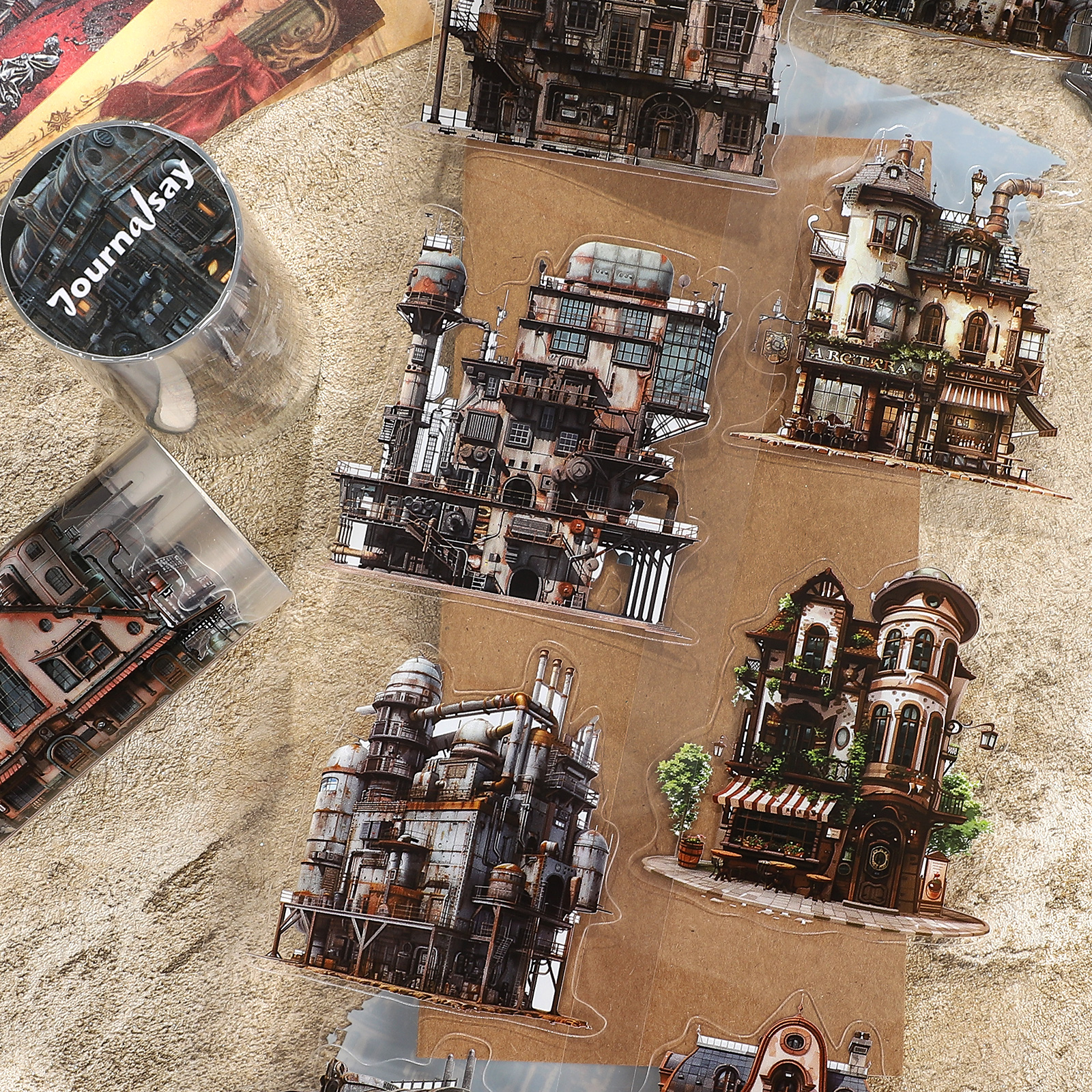 PET 테이프 - 80mm*200cm 빈티지 스팀펑크 하우스