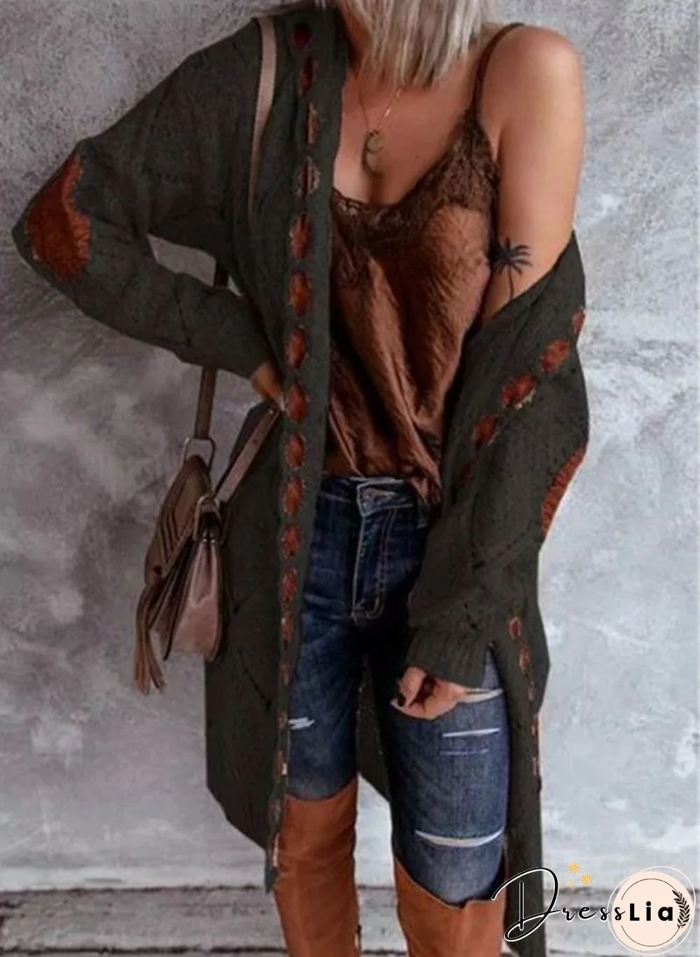 Elegant Hollow Out Braided Long Cardigan Sweater Coat With Hood