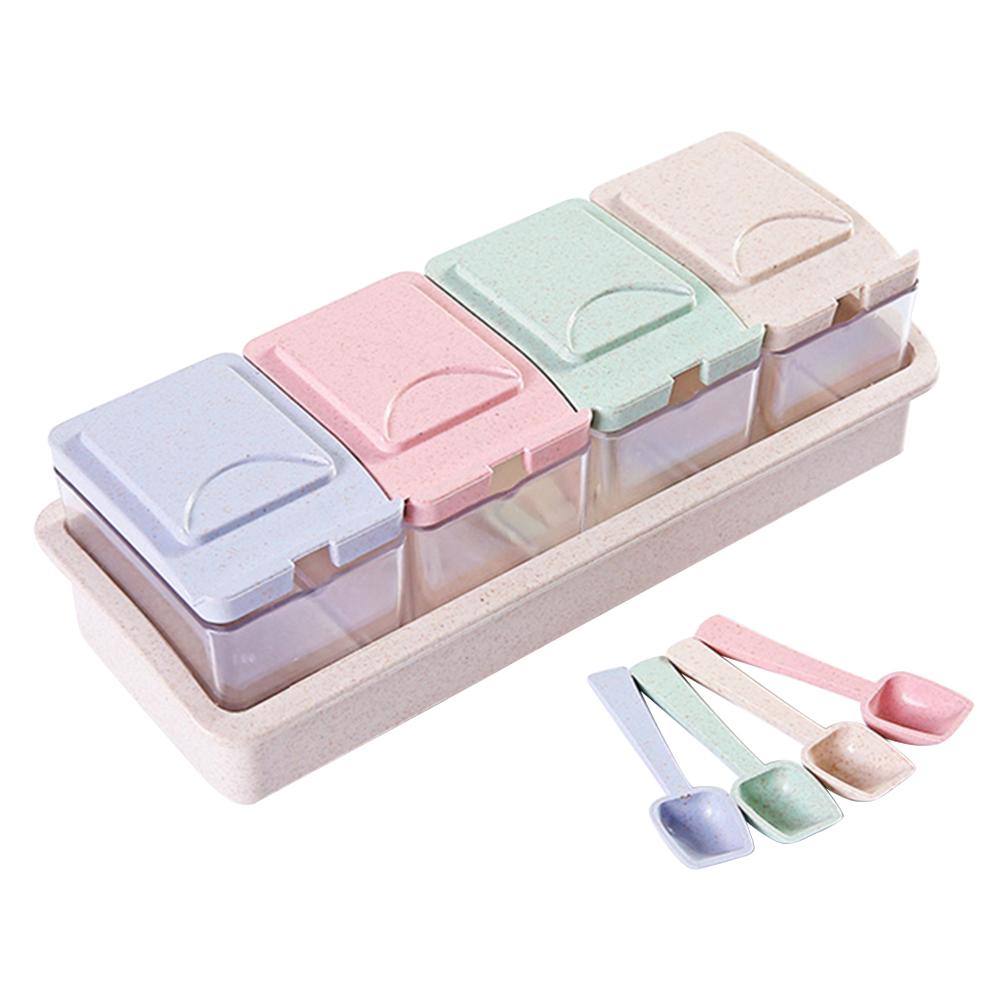 

4 Grid Plastic Spice Jar Storage Box, 501 Original