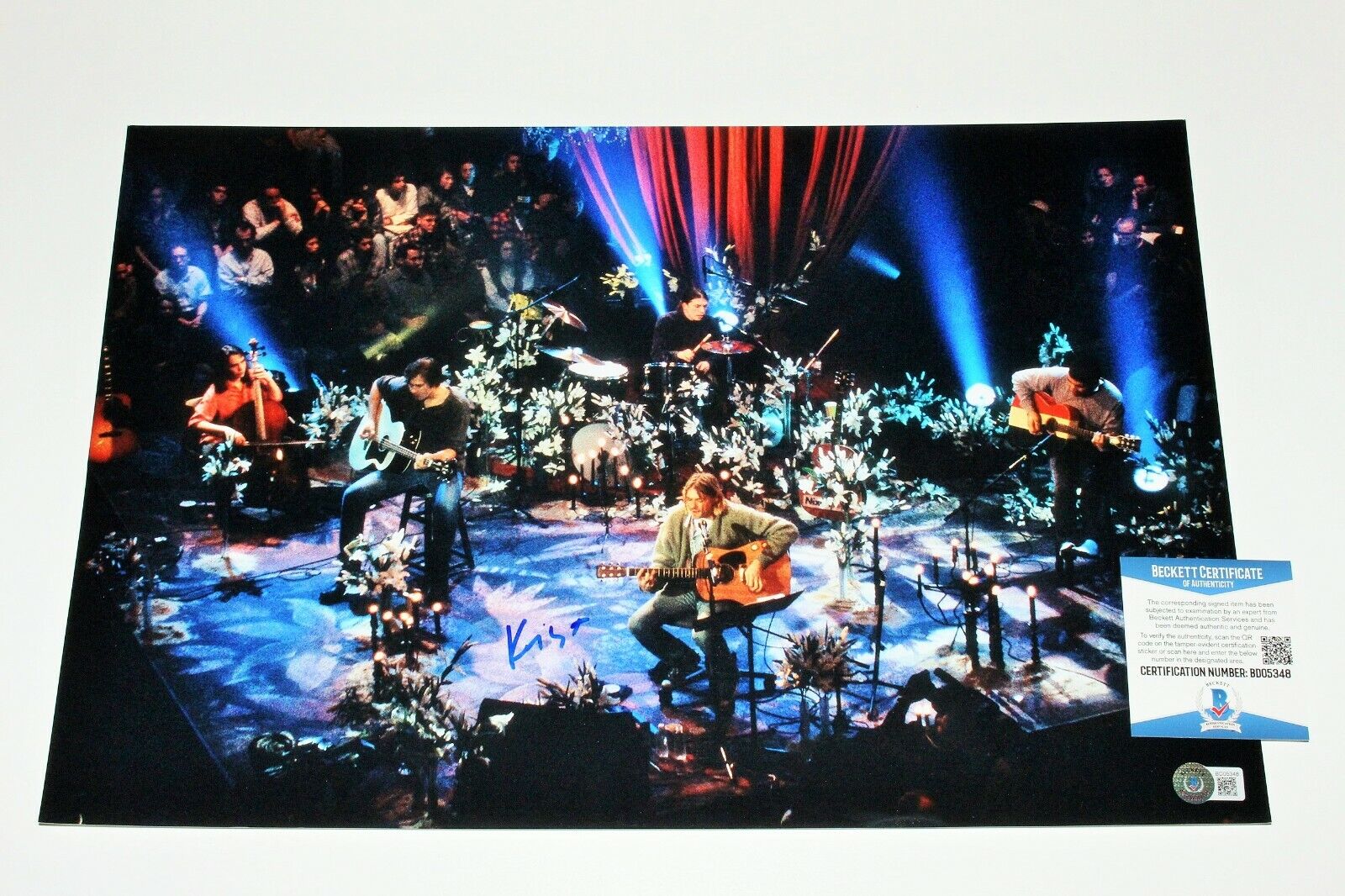 KRIST NOVOSELIC SIGNED NIRVANA MTV UNPLUGGED LIVE 12x18 Photo Poster painting BECKETT COA