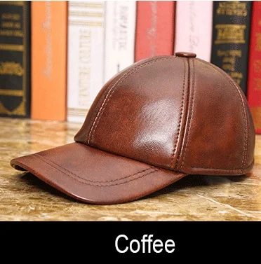 BrandHigh Grade Genuine Leather Baseball Hat Men Women Cowhide Outdoor Dome Hats Warm Peaked Cap Adjustable