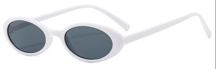 Small Black Oval Sunglasses For Women 2024 Brand Designer Thin Plastic Cat Eye Vintage Sun Glasses UV400 Luxury Shades