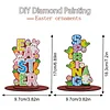 2pcs/set DIY Special Shape Diamond Painting Easter Bunny Egg Wooden Desk Ornament Craft Decor Kit