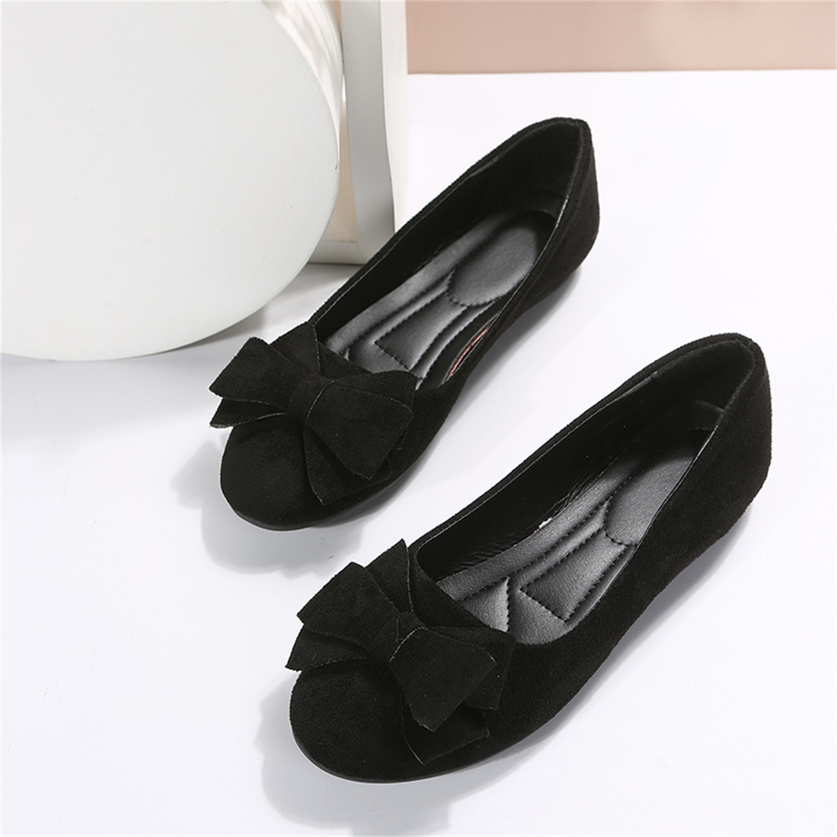 Bowknot Shoes Flat Bottom Pumps