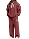 Men's Waffle-Knit Casual Hooded Sweatsuit