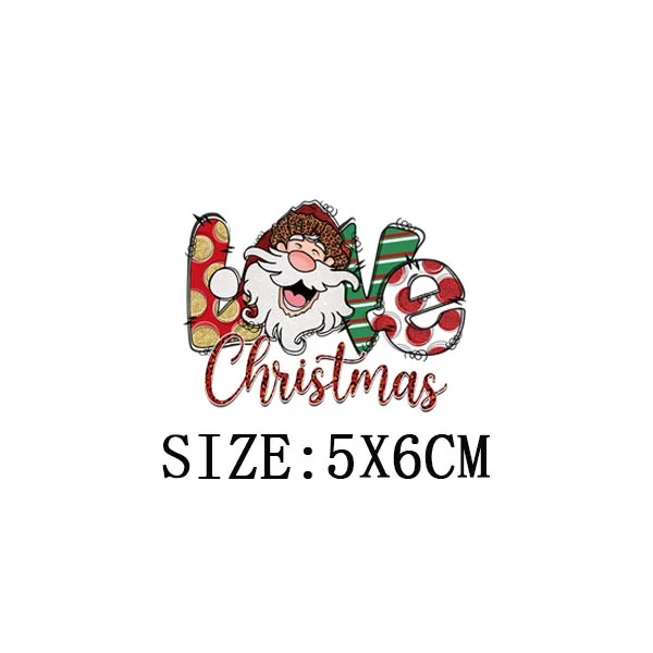 Beautiful Christmas Gift Thermal Sticker On Clothes DIY T-shirt Washable Iron On Patch For Clothing Christmas Design Patch Decor