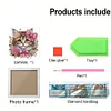 (US Only)18x18cm Cat DIY Special Shape Crystal Partial Diamond Painting w Frame