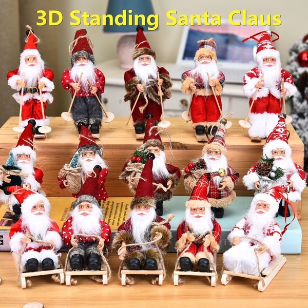 3D Standing Santa Claus Merry Christmas Happy New Year Christmas Tree Decoration