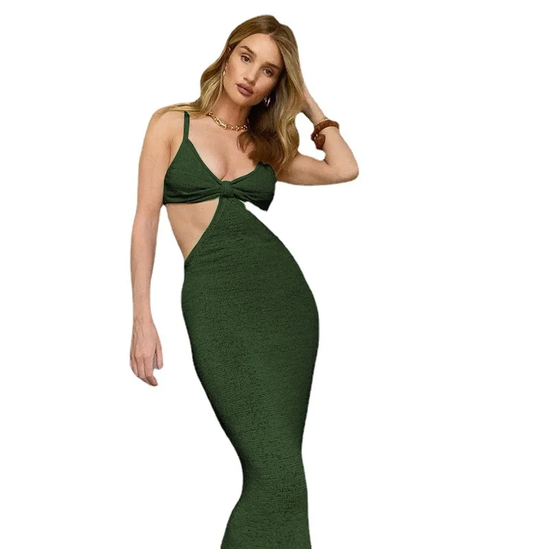 Churchf Churchf Sexy Dress Back Dress Temperament Elegant Slim Sexy Evening Continuously Empty Condole Skirt Skirt