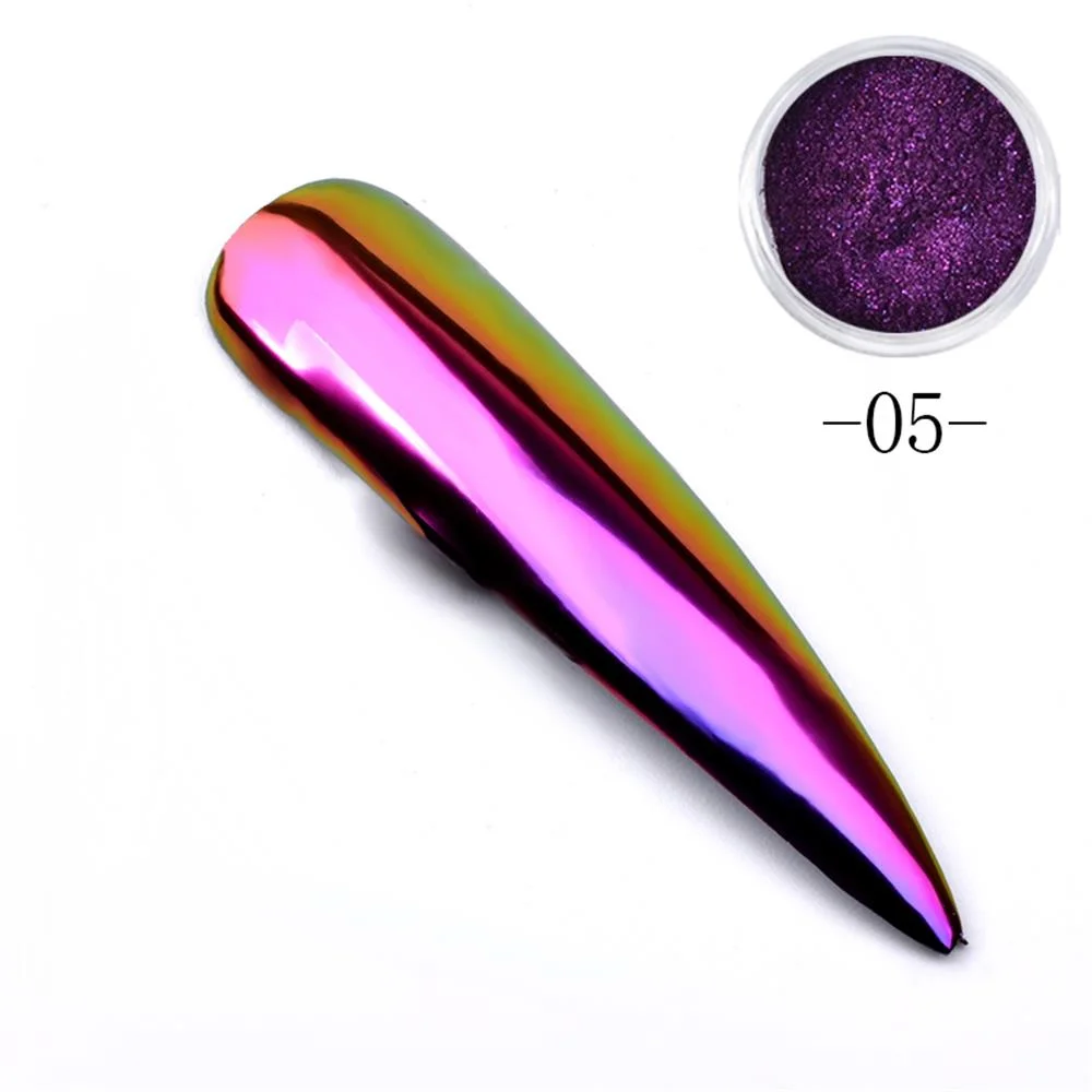 New Nail Mirror Powder Chrome Pigment Nail Art Glitter Design Optical Chameleon DIY Dust Flakes Decorations Brush Manicure-Nail Inspo
