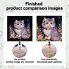 (25x25cm)DIY Pearl Painting Cat Framed Handmade Pearl Material Art Kit Living Room Decor