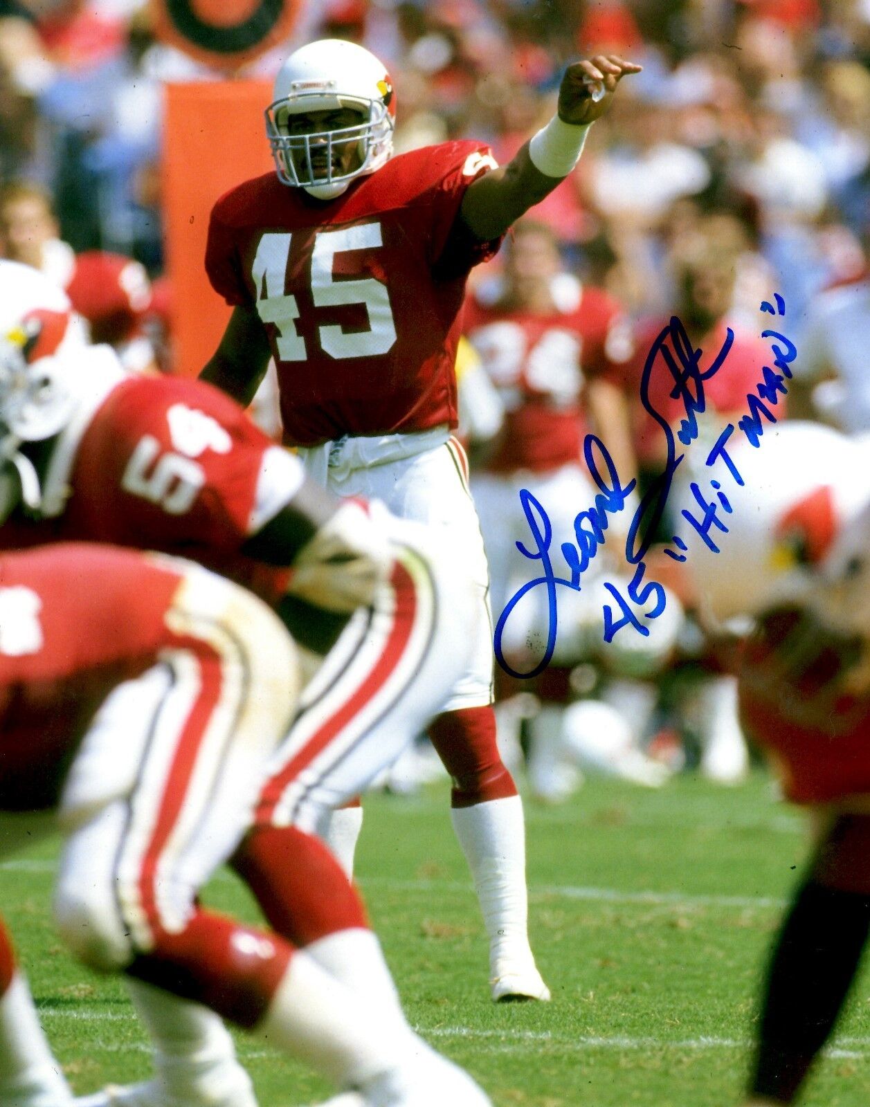 Autographed LEONARD SMITH Arizona Cardinals 8x10 Photo Poster painting w/COA