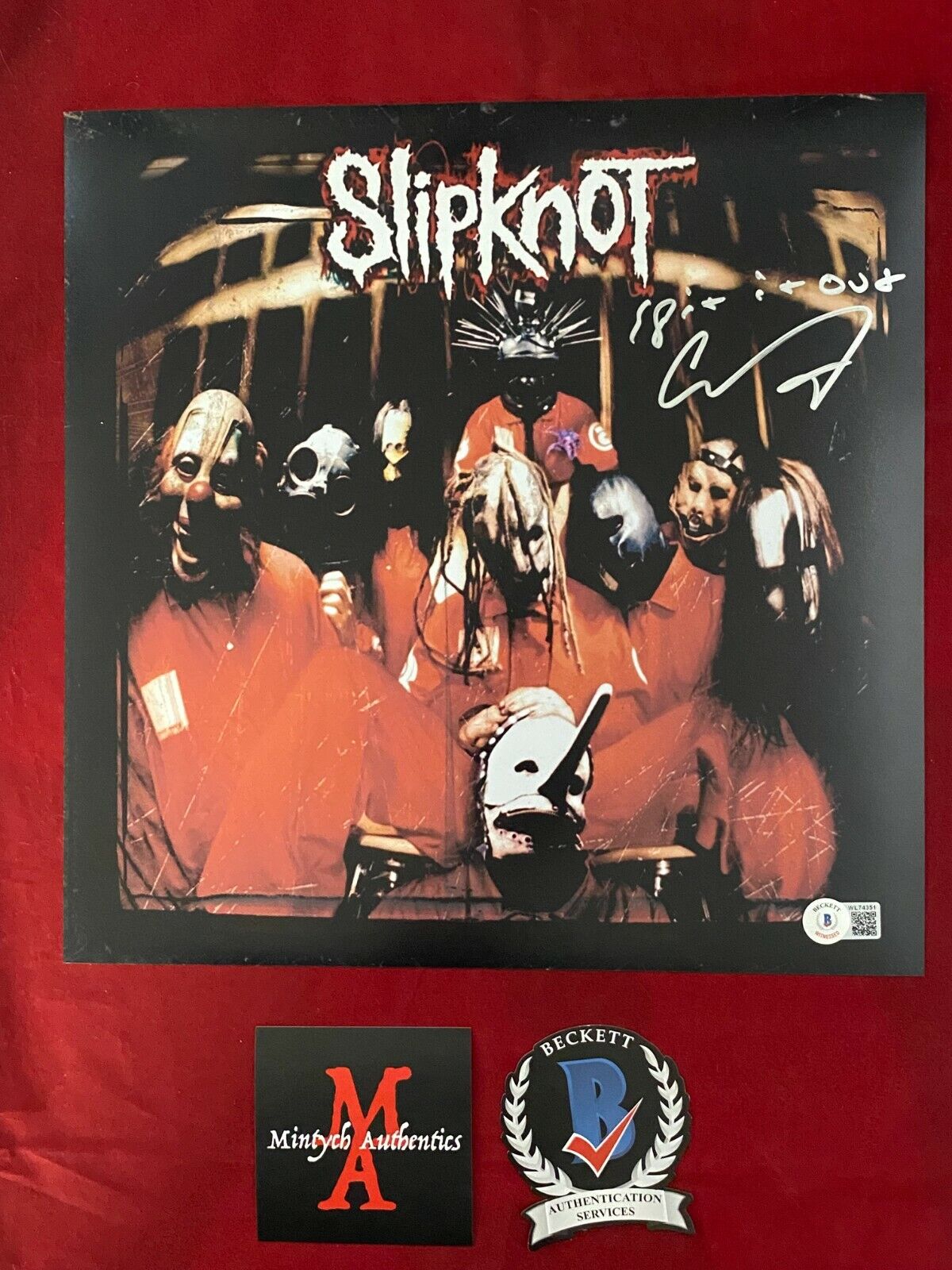 COREY TAYLOR SLIPKNOT STONE SOUR SIGNED 12x12 Photo Poster painting! BECKETT COA! CMFT! IOWA!