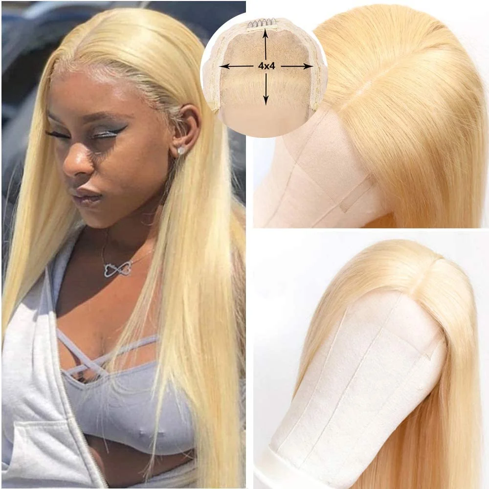 100% Human Hair HD Front Lace 613 Wig Straight Hair