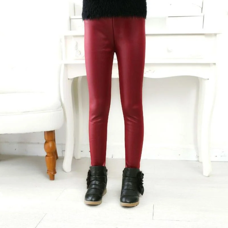 Autumn Winter Girls Leggings Thick Winter Plus Velvet Printing Pants Pentagram Print Children Pencil Trousers Leggings For Girls