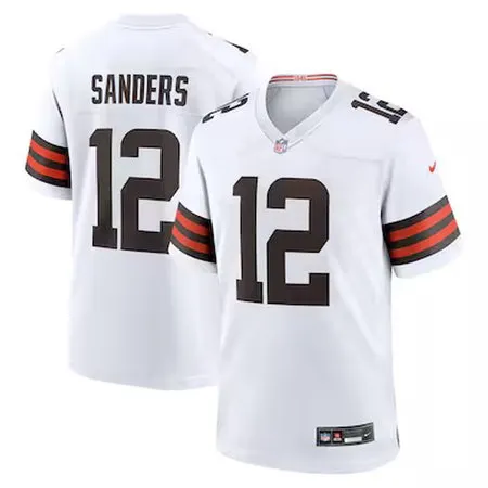 Youth Cleveland Browns #2 Shedeur Sanders White 2025 NFL Draft Game Jersey