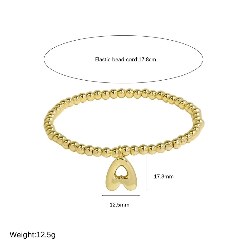 Hot Sale 18K Brass Glossy 26 English Letters Copper Bead Filament Adjustable Fashion Bracelet
