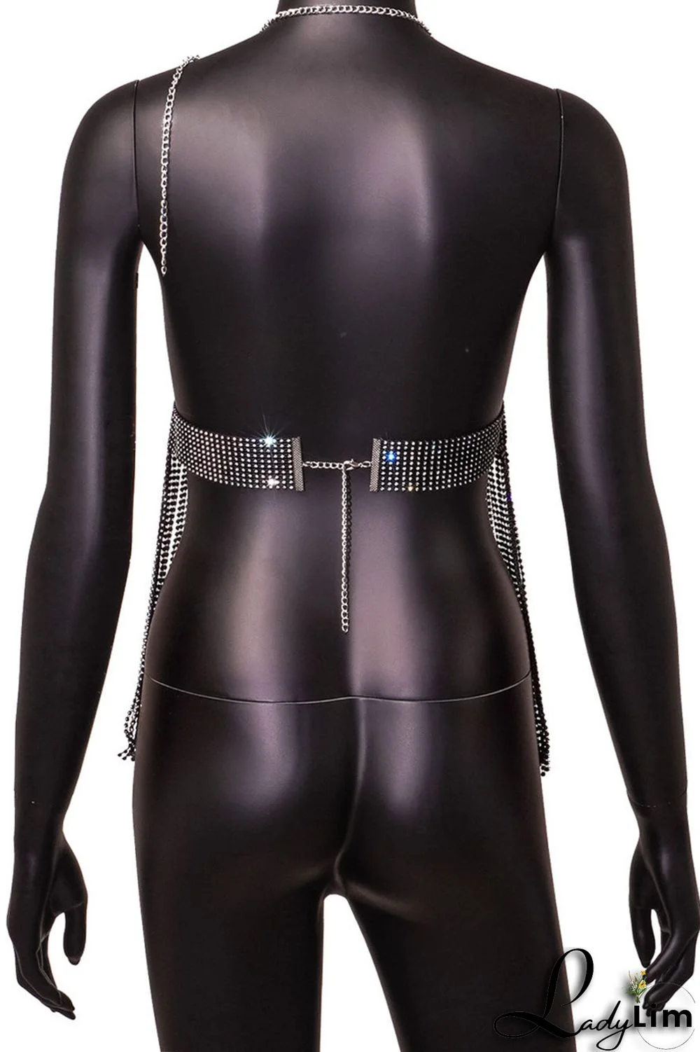 Pink Fashion Sexy Patchwork Tassel Backless Halter Tops