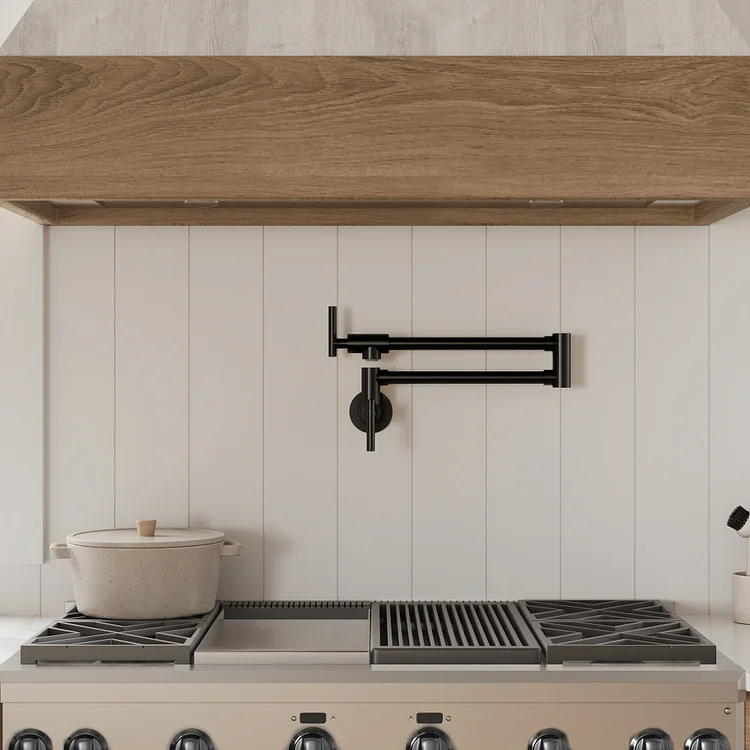 SFS-1088-BK EVERSTEIN Wall Mounted Pot Filler folding single-cooling kitchen faucet Matte Black