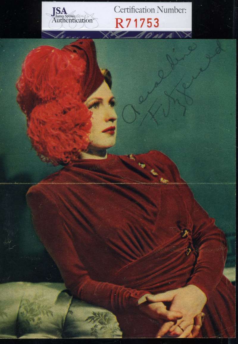 Geraldine Fitzgerald 1940`s Jsa Coa Hand Signed Photo Poster painting Authenticated Autograph