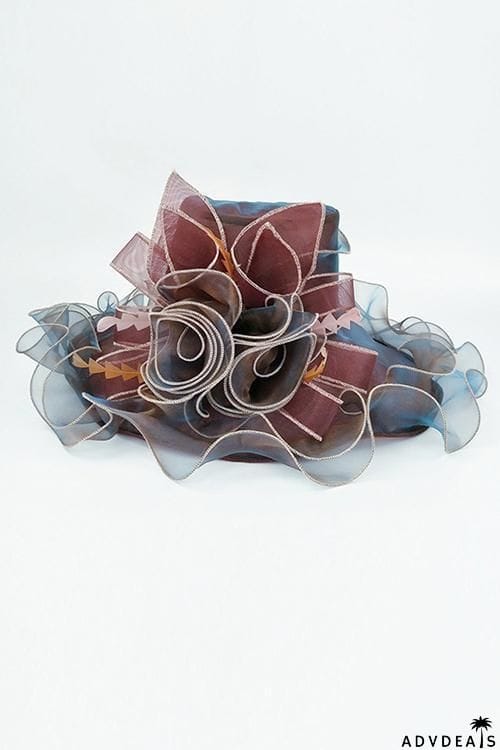 Foldable Organza Ruffles Hat