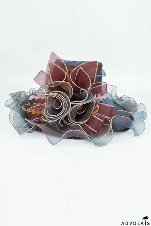 Foldable Organza Ruffles Hat