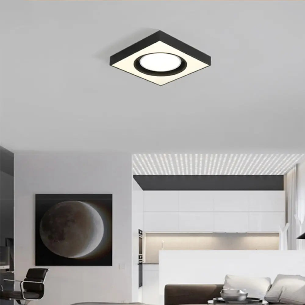 Modern Black And White Acrylic Led Ceiling Light For Cloth Shop / 16&rsquo; Warm