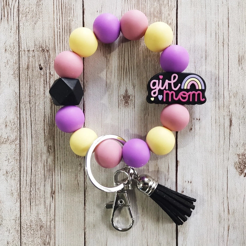 Classic Style Animal Alloy Wooden Beads Silica Gel Bag Pendant Bracelets Keychain