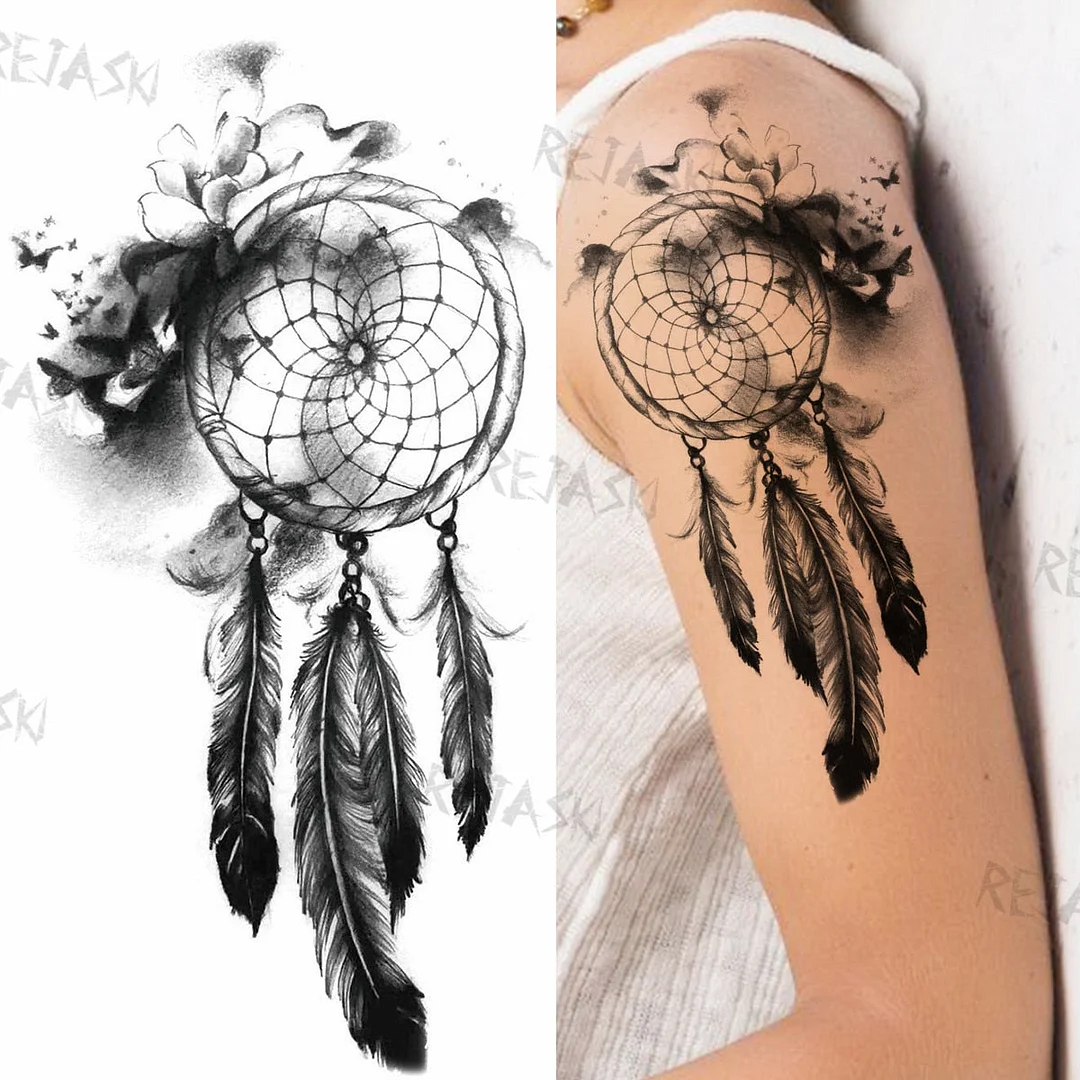 Sexy Snake Flower Fake Temporary Tattoo For Women Black Sunflower Tattoos Bloosom Big Daisy Camellia Water Transfer Tatoos Legs