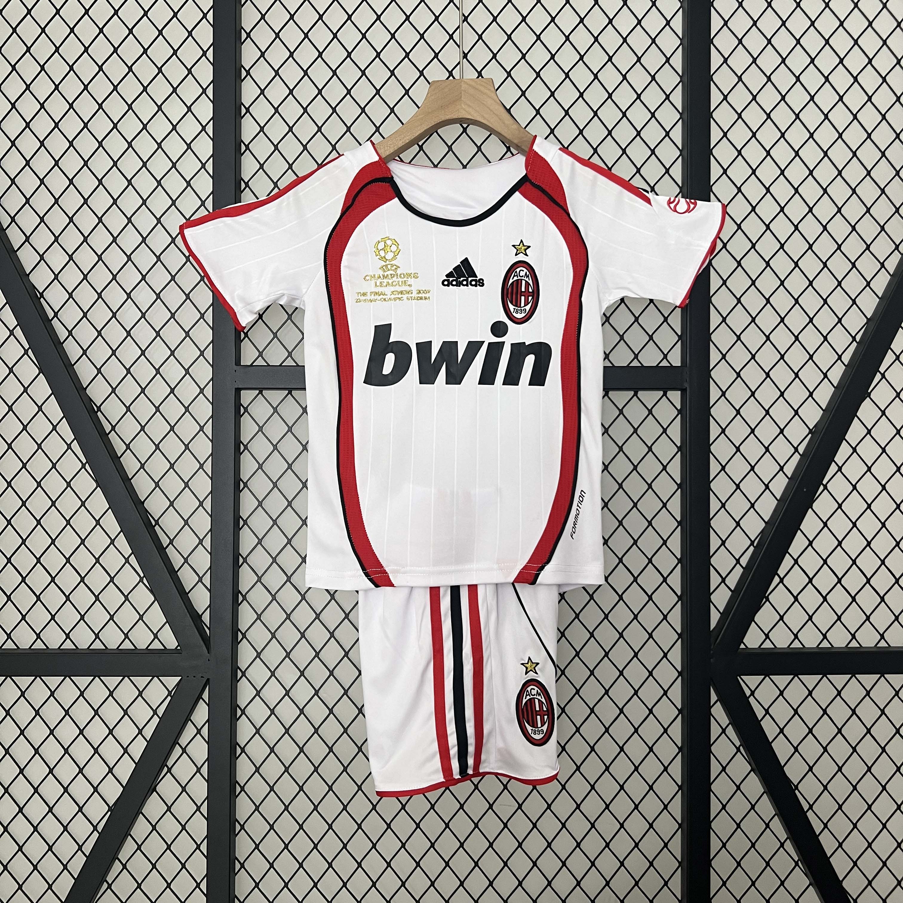 2006-2007 Retro kids AC Milan  Champions League away Football Shirt 1:1 Thai Quality