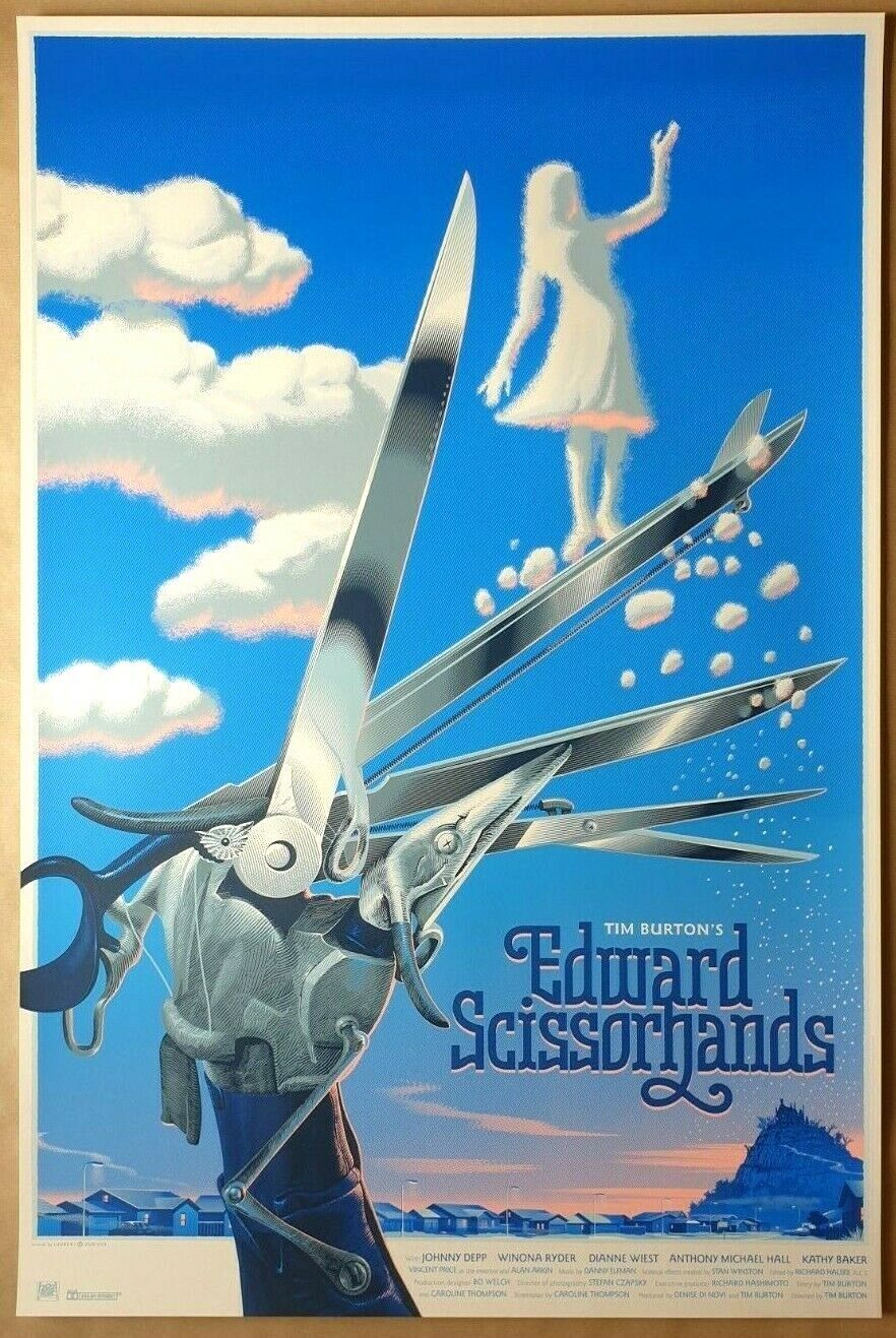 LAURENT DURIEUX - EDWARD SCISSORHANDS Screen Print Poster Johnny Depp