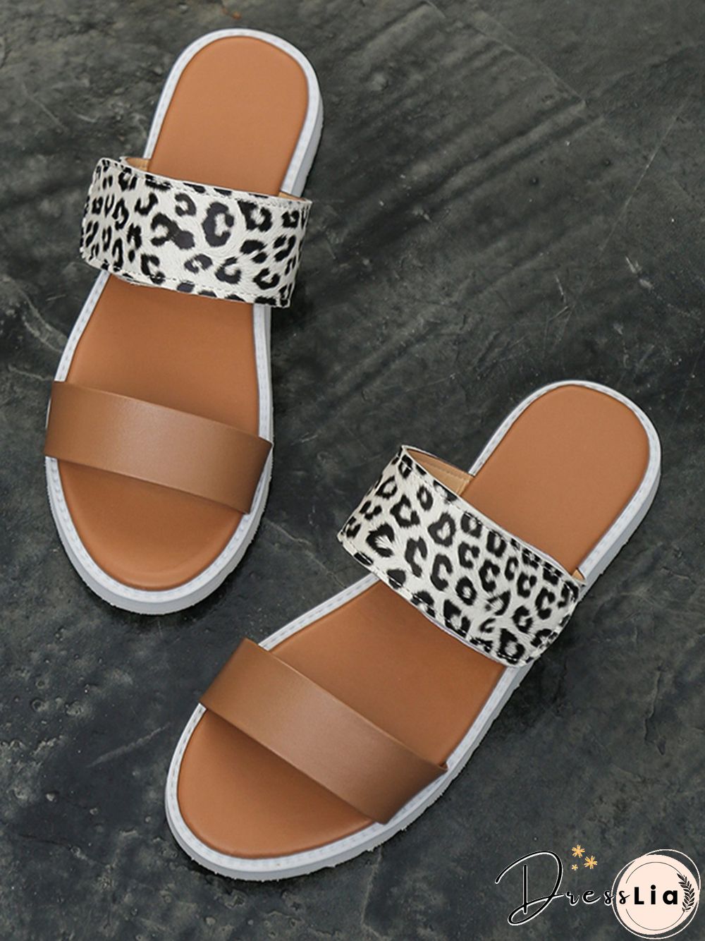 Leopard Print Snake Print Zebra Print Cow Print Strap Casual Slippers