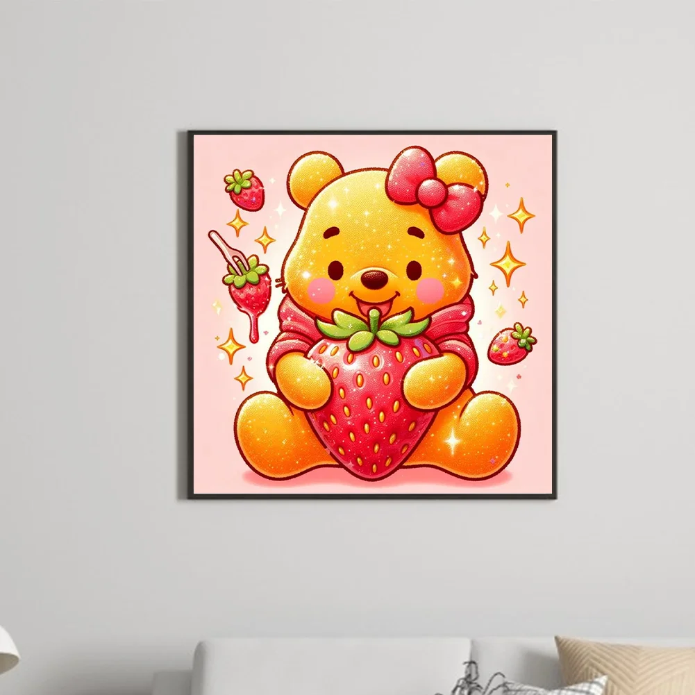 Full Round Diamond Painting 30*30cm - Winnie The Pooh And Strawberry