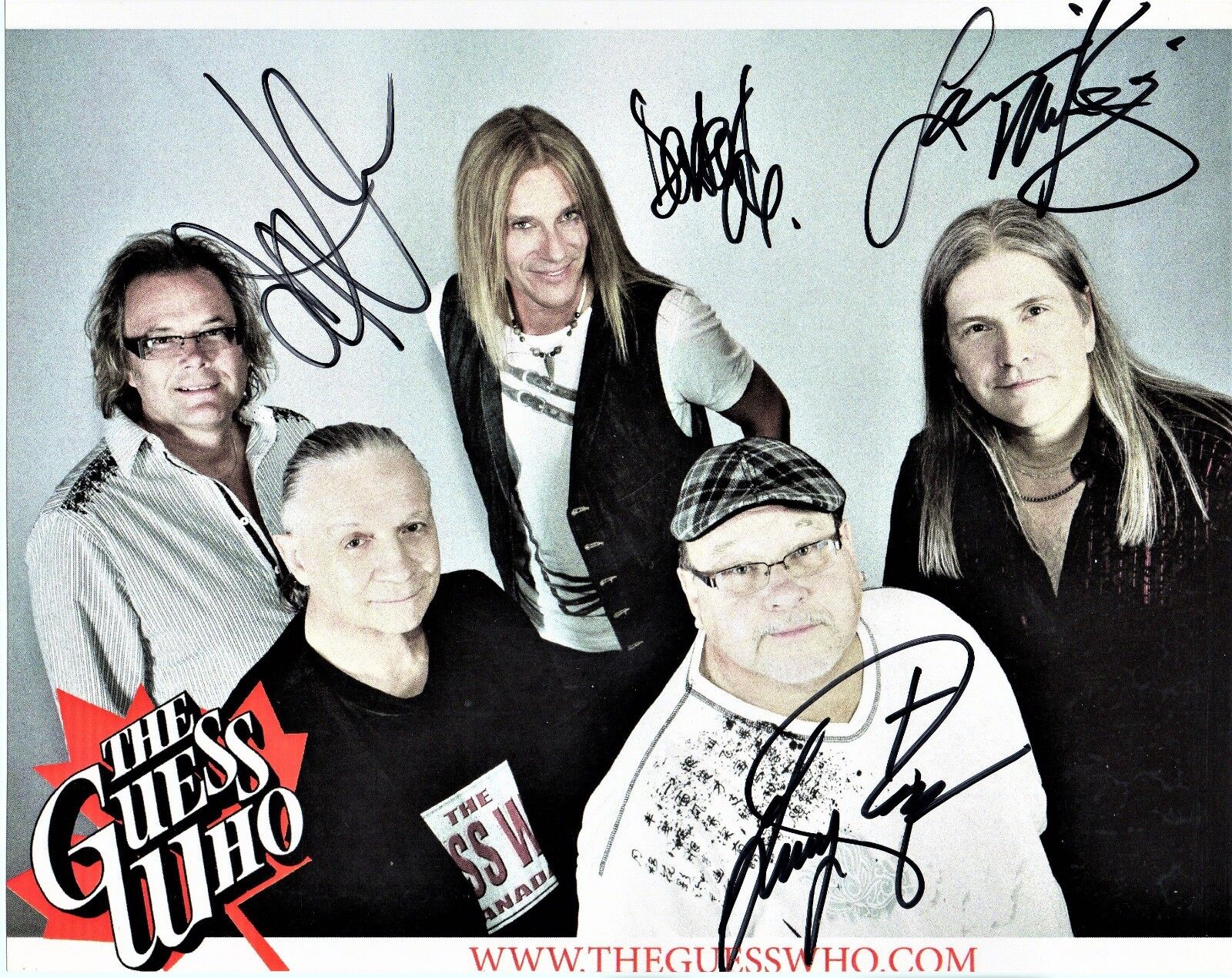 The Guess Who Autographed 8x 10 in. Photo Poster painting as pictured 4 autographs