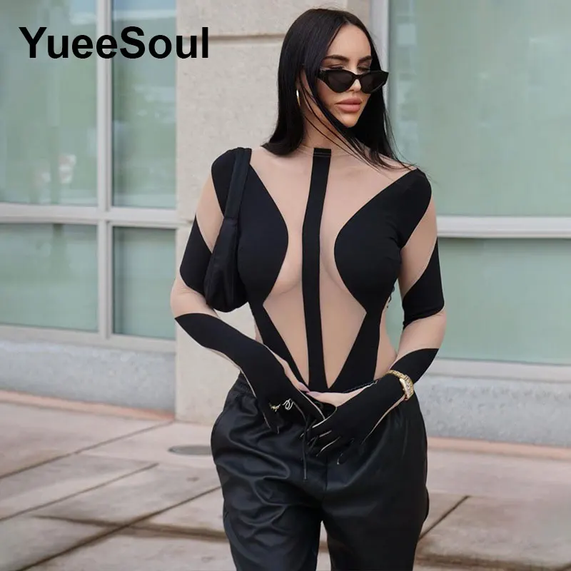 OLCooL 2024 Spring Summer New Bodysuit Women Long Sleeve Slim Sexy Black Female Rompers Y2K High Street Casual Rave Clubwear Jumpsuits olcool