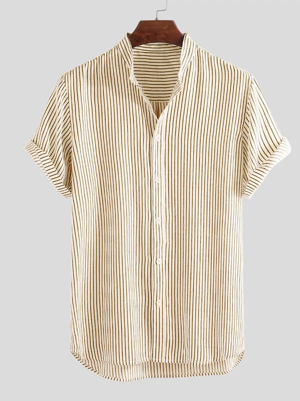 Striped Simple Short-Sleeved Shirts